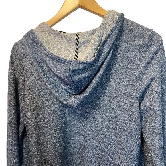 KENAR Jersey Knit Blue Loose Fit Hooded Open Cardigan M - Picture 4 of 9